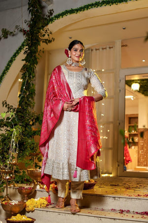 Anarkali Chinon Fabric Set - shiwangi couture