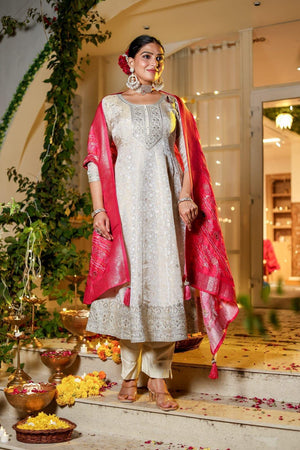 Anarkali Chinon Fabric Set - shiwangi couture