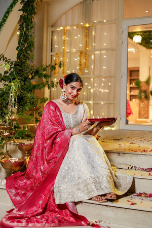 Anarkali Chinon Fabric Set - shiwangi couture