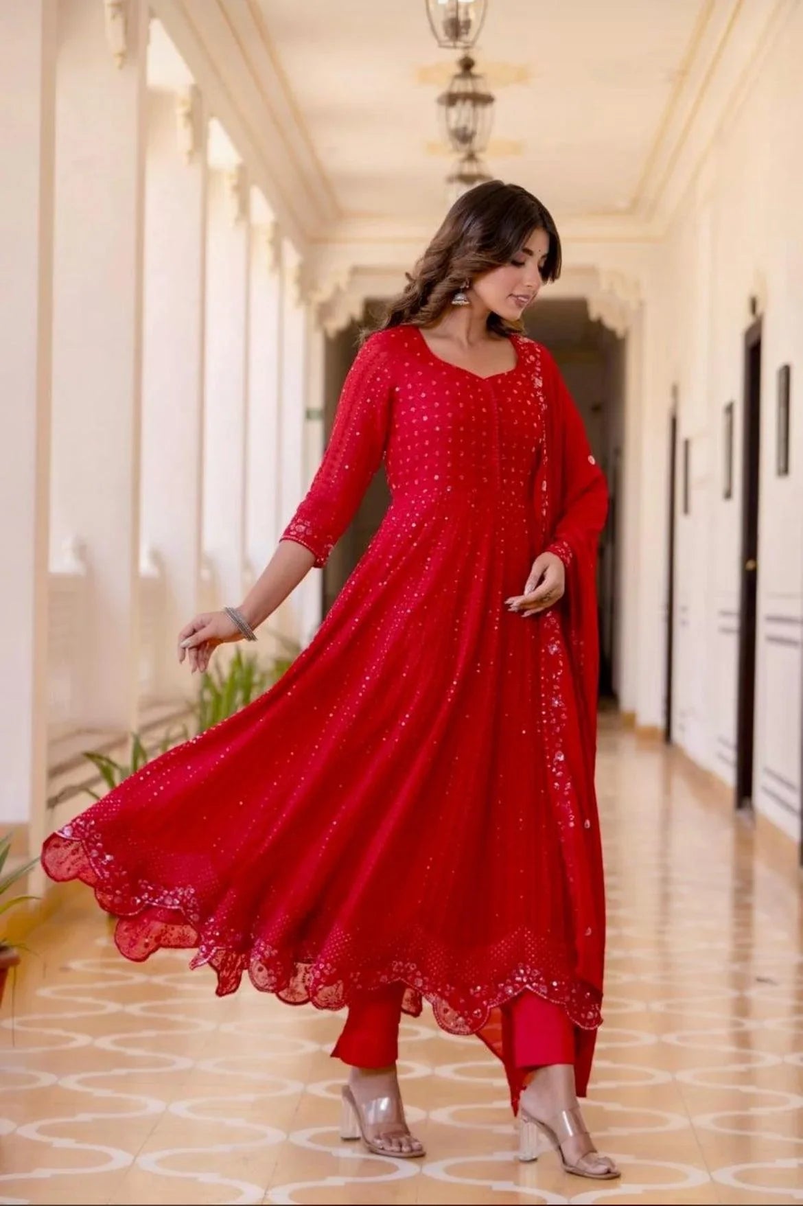 Anarkali Cut Work Suit - shiwangi couture