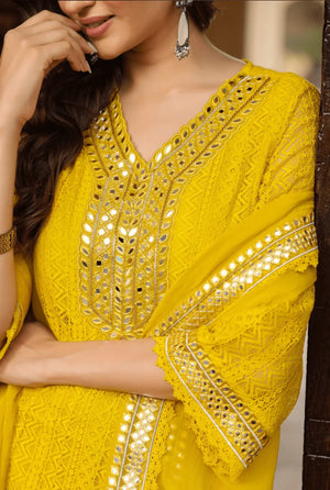 Anarkali Mirror Work Suit - shiwangi couture