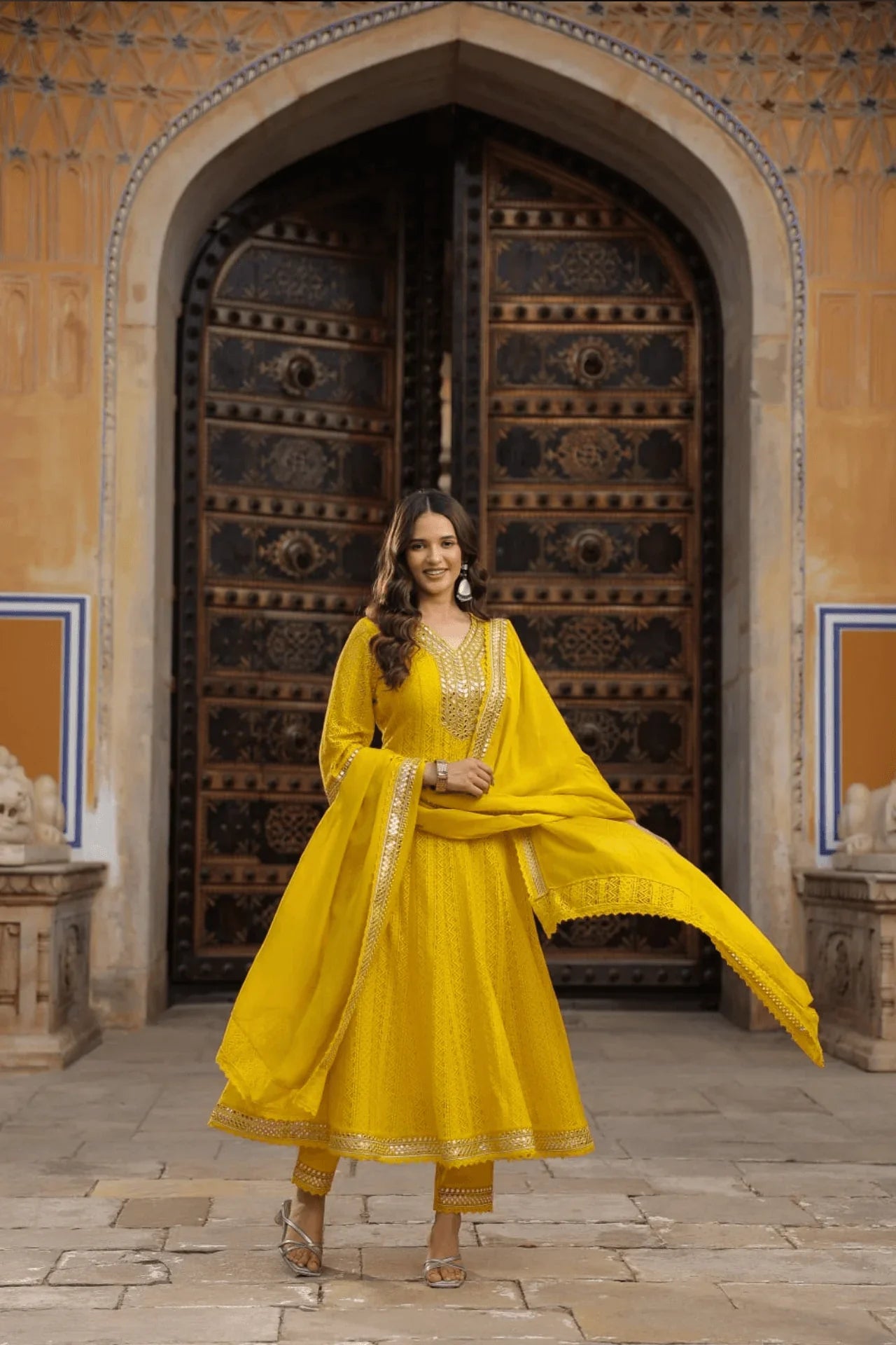 Anarkali Mirror Work Suit - shiwangi couture