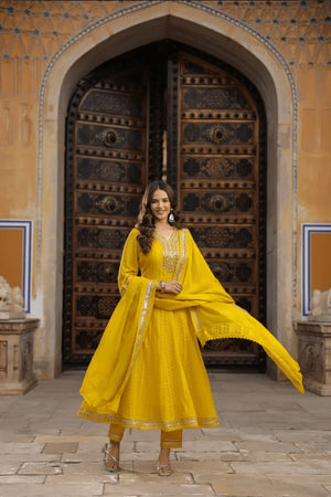 Anarkali Mirror Work Suit - shiwangi couture