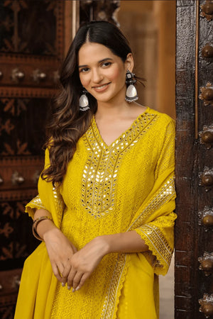 Anarkali Mirror Work Suit - shiwangi couture