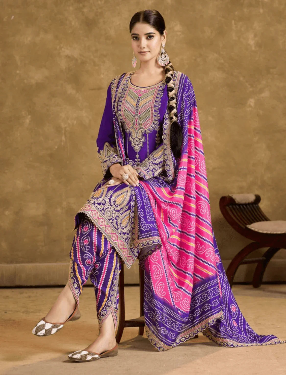 Bandhani Dhoti Suit - shiwangi couture