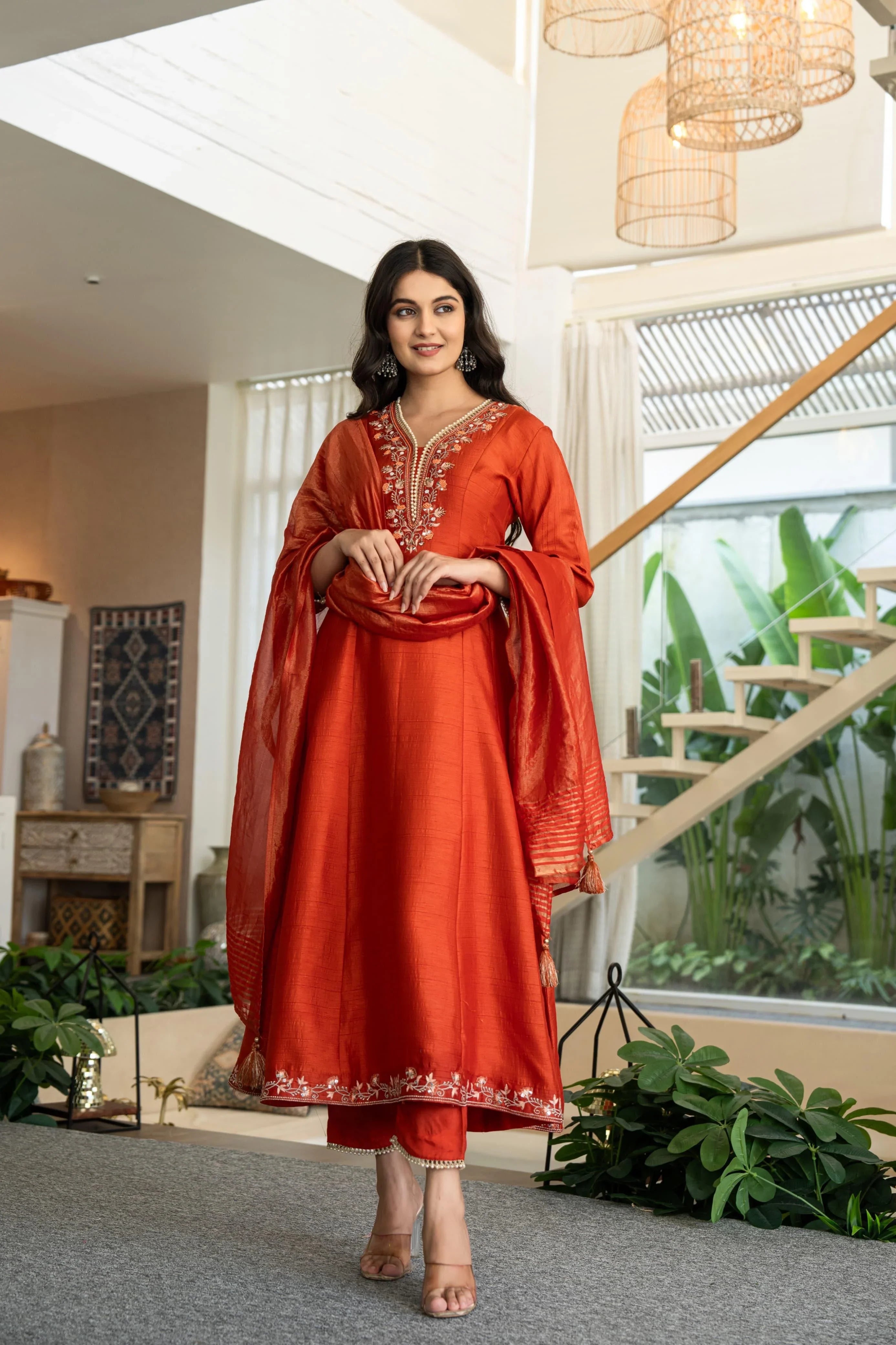 Beautiful Zari Work Frock Suit Set - shiwangi couture