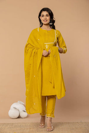Embroidered Straight Kurta Pant Set with Dupatta - shiwangi couture