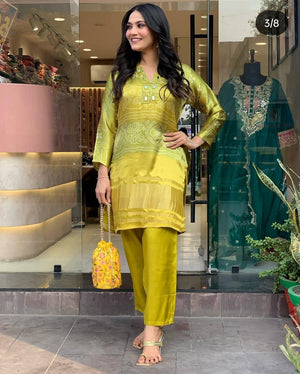 Floral Embroidered 3-Piece Suit Set - shiwangi couture