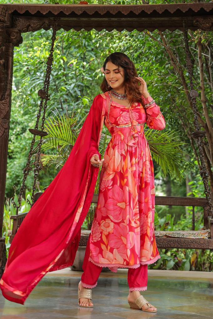 Floral Nayara Cut Suit Set - shiwangi couture