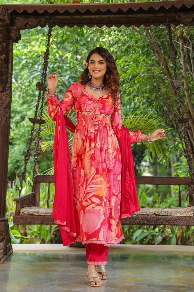 Floral Nayara Cut Suit Set - shiwangi couture