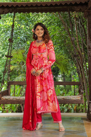 Floral Nayara Cut Suit Set - shiwangi couture
