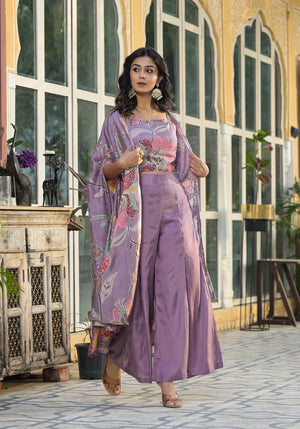 Floral Print Tulip Suit Set - shiwangi couture