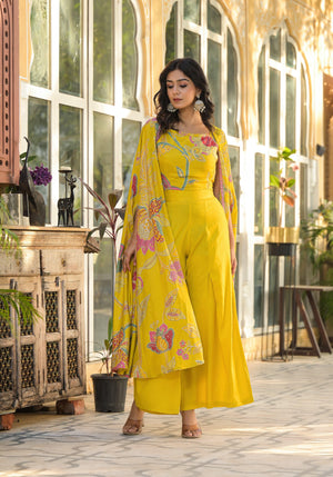 Floral Print Tulip Suit Set - shiwangi couture
