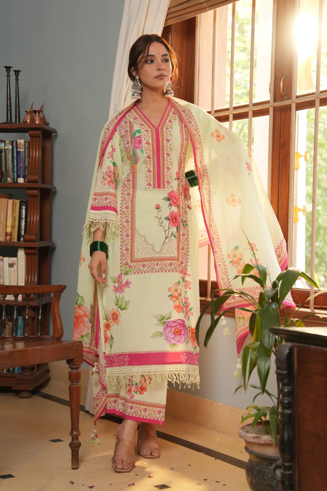 Johar Pakistani Floral Print Mul Cotton Suit - shiwangi couture