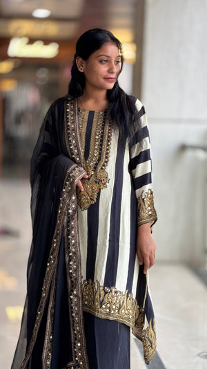 Premium Shimmer Embroidered Suit Set with Dupatta for Women - Shiwangi Couture