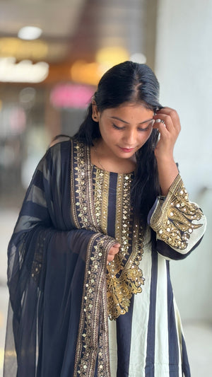 Premium Shimmer Embroidered Suit Set with Dupatta for Women - Shiwangi Couture