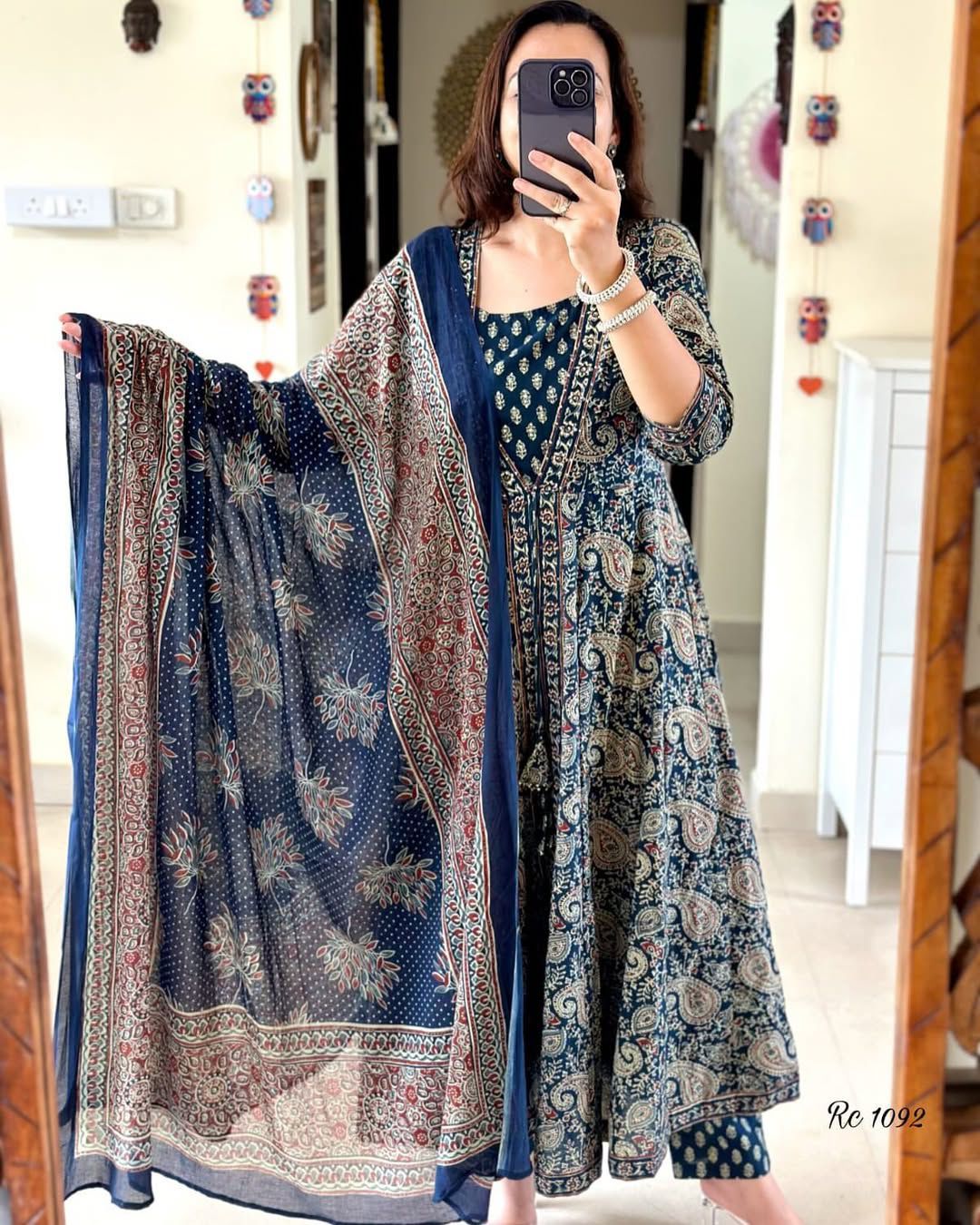 Printed Frock Suit with Full Dupatta and Bottom - shiwangi couture