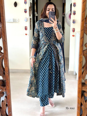 Printed Frock Suit with Full Dupatta and Bottom - shiwangi couture