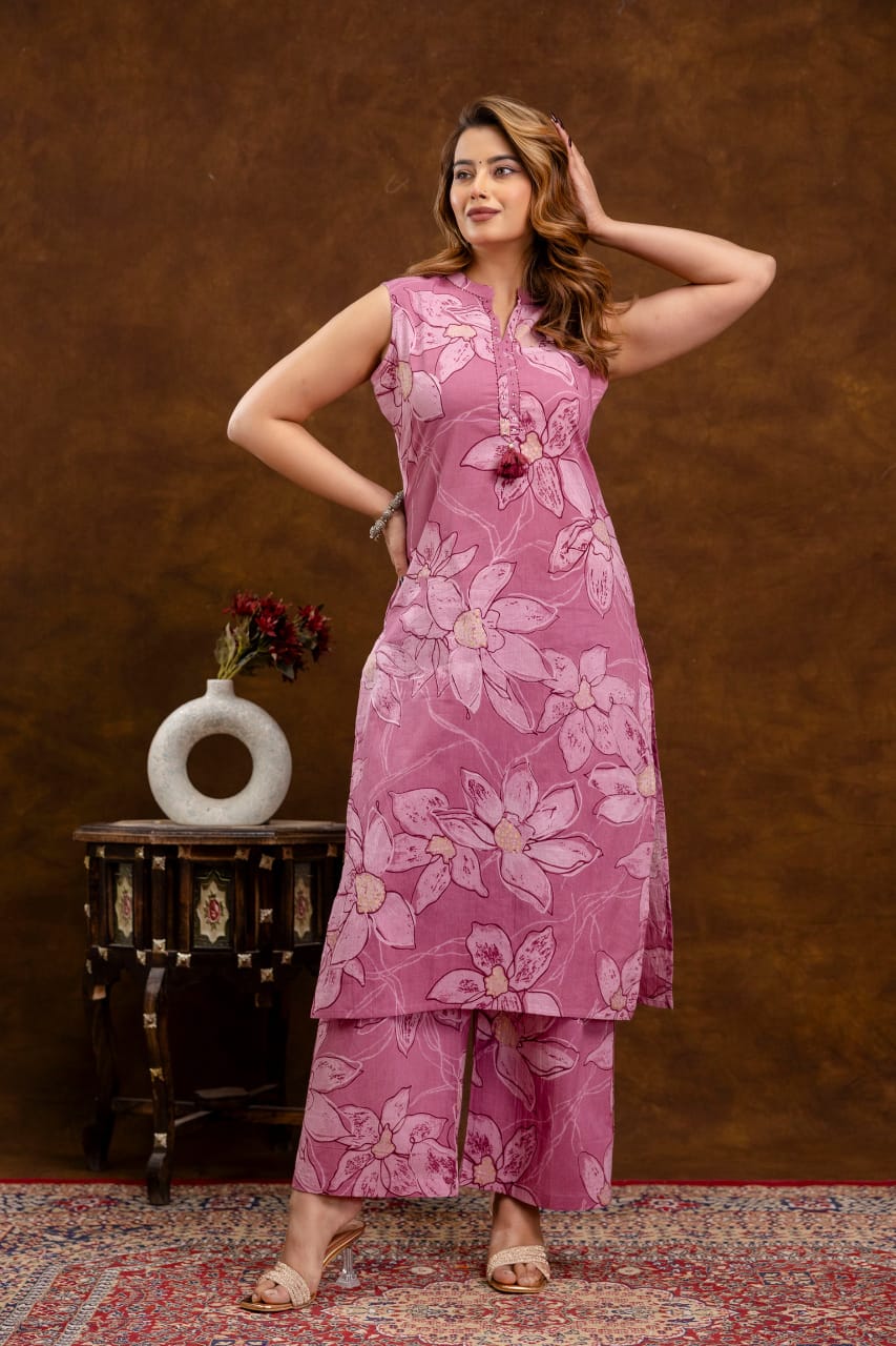 Floral Digital Printed Kurta Pant Set - shiwangi couture