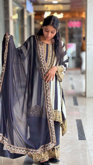 Premium Shimmer Embroidered Suit Set with Dupatta for Women - Shiwangi Couture