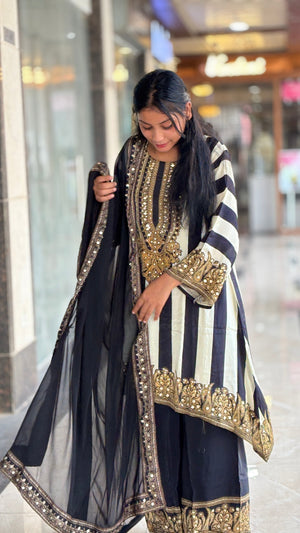 Premium Shimmer Embroidered Suit Set with Dupatta for Women - Shiwangi Couture