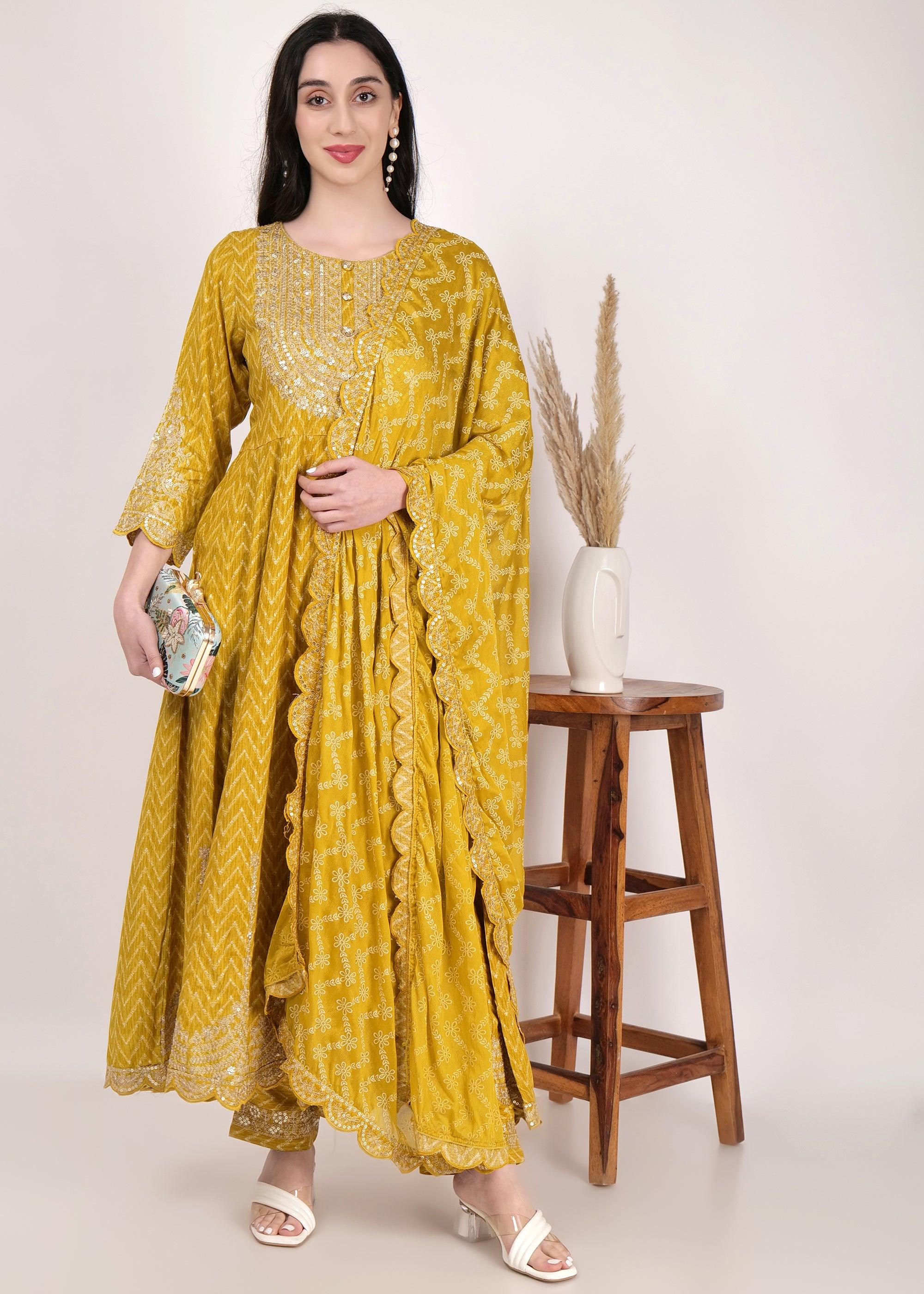 Zari Work Anarkali Suit - shiwangi couture